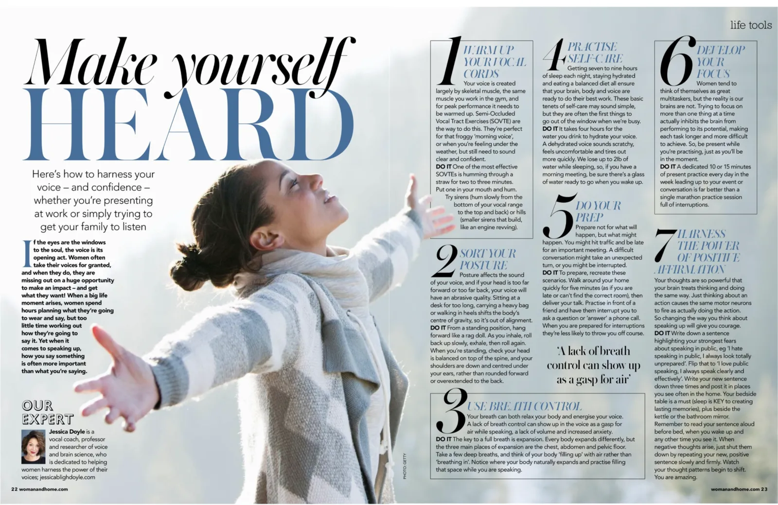 Jessica's &ldquo;Make Yourself Heard&rdquo; feature spread in woman&home magazine.